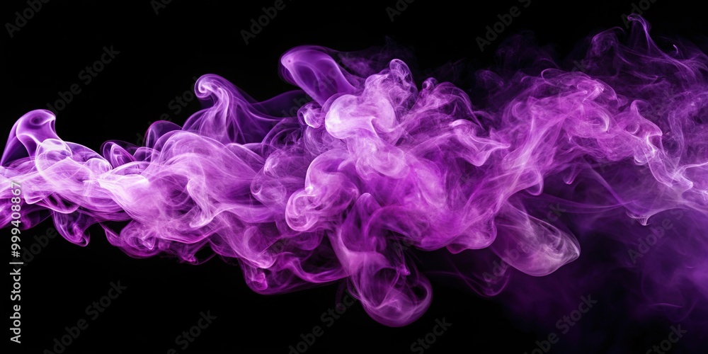 Abstract background of purple smoke puffs on black Abstract background of purple smoke puffs on black