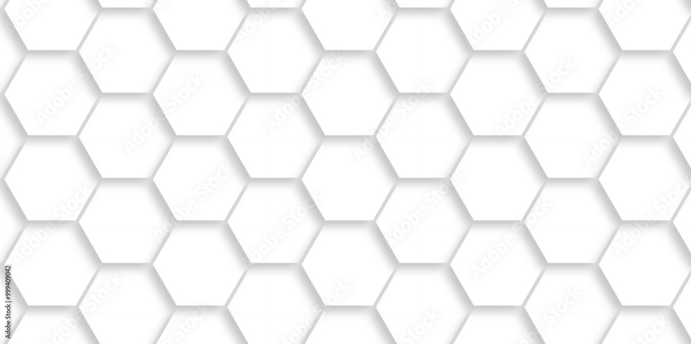 Vector abstract 3d white hexagon realistic mesh cell honeycomb texture. geometric white grid emboss hexagonal background. luxury emboss honeycomb white pattern shadow polygonal square web connection. Vector abstract 3d white hexagon realistic mesh cell honeycomb texture. geometric white grid emboss hexagonal background. luxury emboss honeycomb white pattern shadow polygonal square web connection.