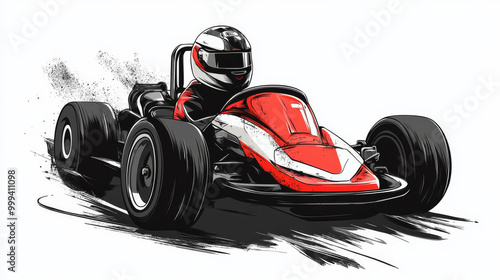 Vector illustration of a gokart in sport automotive style