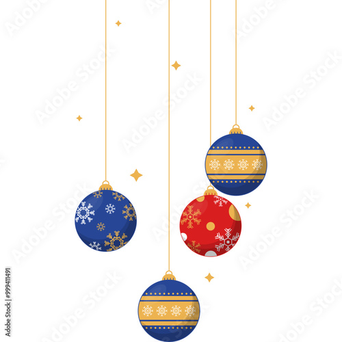Hanging Christmas Balls Illustration