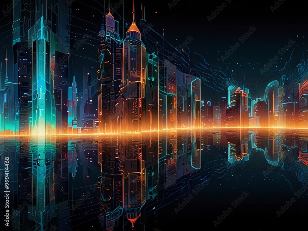 Fototapeta premium the world ' s tallest building is illuminated by the lights.