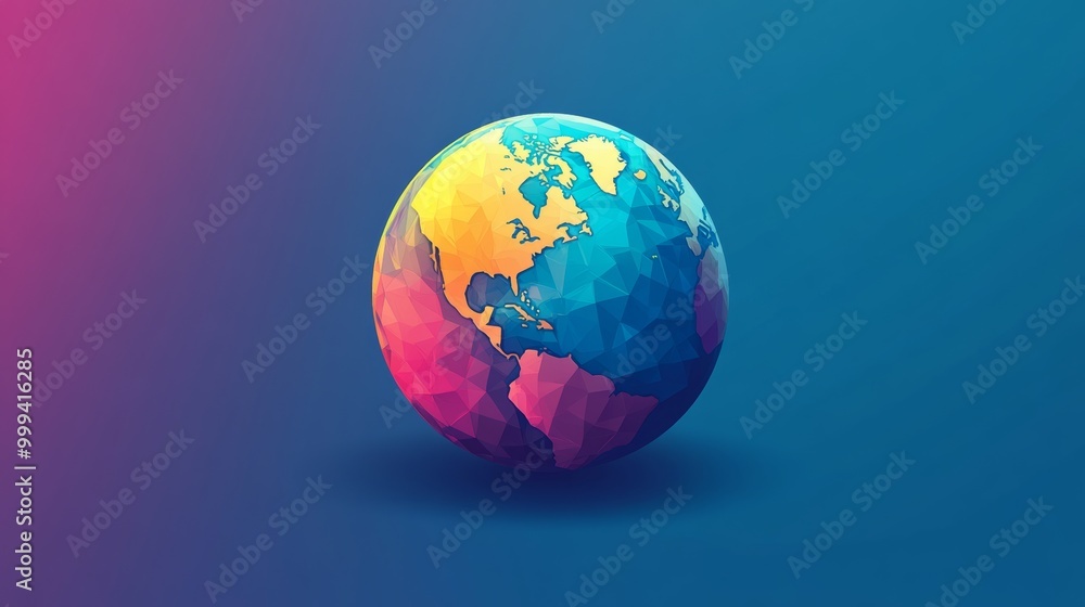 A modern vector illustration of a globe, featuring minimalist design principles and a palette of cool colors, representing global awareness A modern vector illustration of a globe, featuring minimalist design principles and a palette of cool colors, representing global awareness