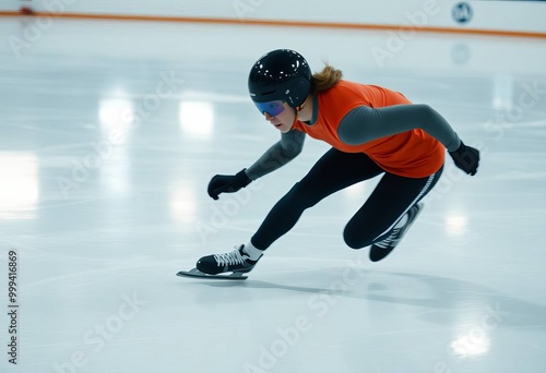 Dynamic Speed Skating Action