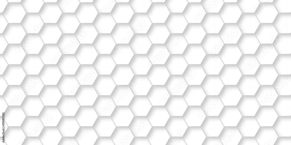 Vector abstract 3d white hexagon realistic mesh cell honeycomb texture. geometric white grid emboss hexagonal background. luxury emboss honeycomb white pattern shadow polygonal square web connection. Vector abstract 3d white hexagon realistic mesh cell honeycomb texture. geometric white grid emboss hexagonal background. luxury emboss honeycomb white pattern shadow polygonal square web connection.