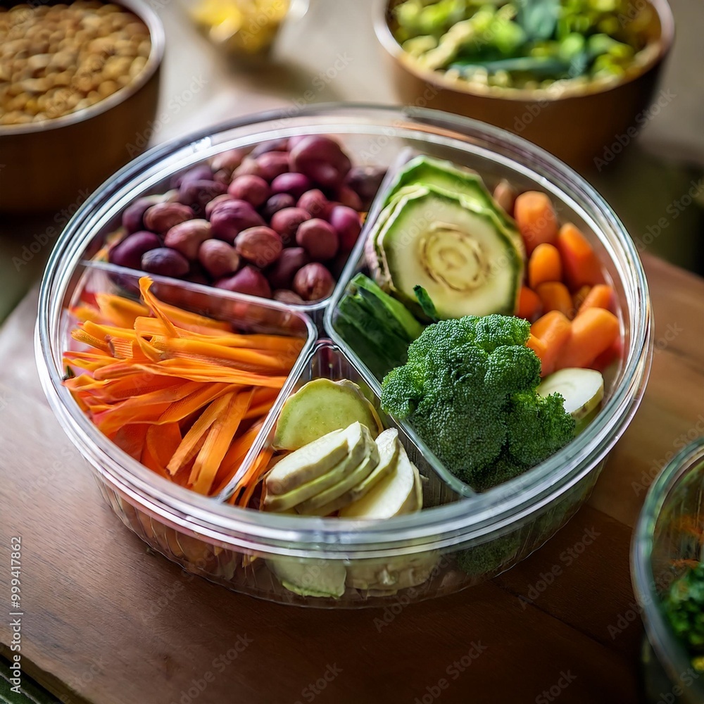 Colorful vegan meal prep ideas with full depth of fields for a balanced and nutritious lifestyle Colorful vegan meal prep ideas with full depth of fields for a balanced and nutritious lifestyle
