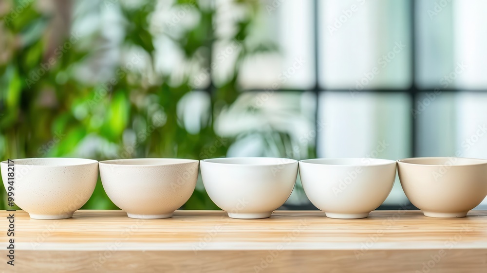 Empty bowls lined up on a table, symbolizing hunger during a food shortage empty bowls, hunger crisis Empty bowls lined up on a table, symbolizing hunger during a food shortage empty bowls, hunger crisis