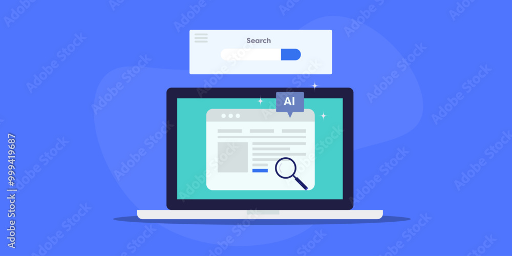 Website SEO strategy making with artificial intelligence technology, e-business search content optimization with innovate AI conceptual vector illustration. Website SEO strategy making with artificial intelligence technology, e-business search content optimization with innovate AI conceptual vector illustration.
