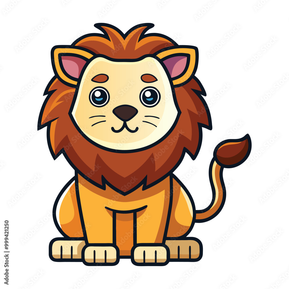 Obraz premium a-cartoon-lion-vector-illustration