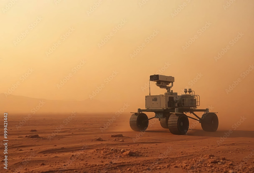 Exploring Mars Rover on Dusty Terrain Exploring Mars Rover on Dusty Terrain