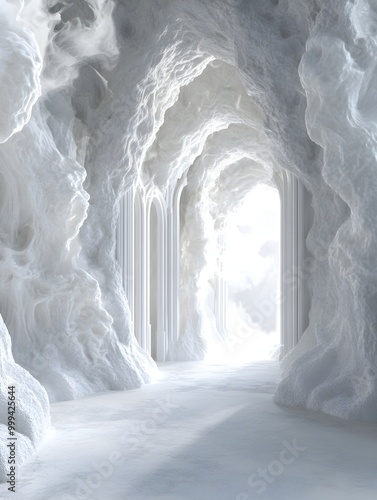 Ethereal Archway Phantasmal Entity in Stark White Backdrop
