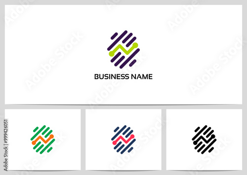 Diagonal Parallel Lines Route Logo Design