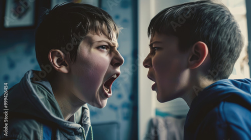boy arguing with each other, shouting