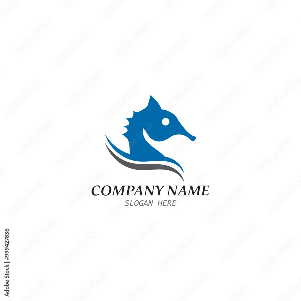 Seahorse logo template