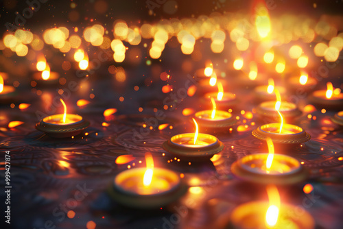 Wallpaper Mural Beautiful greeting card with bright holiday composition for happy and celebrate Diwali Torontodigital.ca