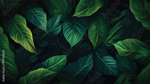 Dark Tropical Leaves Pattern for Nature and Botanical Design