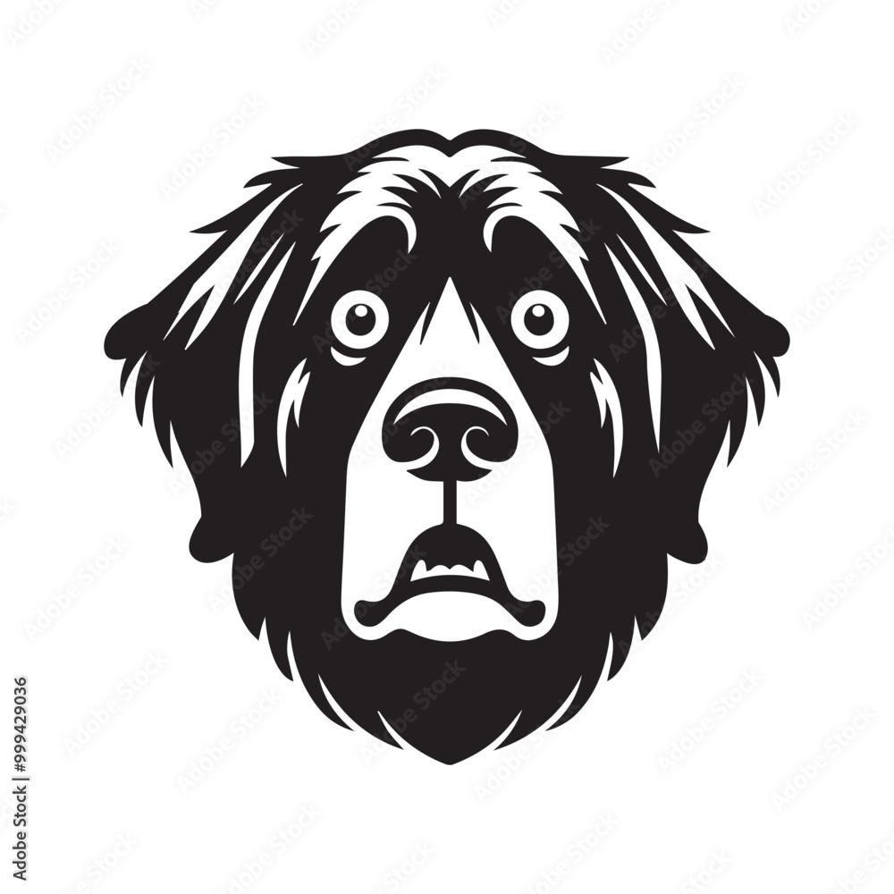 Leonberger Dog Face Clipart - Dog Face Logo - Dog Vector illustration in black and white
Leonberger Dog Face Clipart - Dog Face Logo - Dog Vector illustration in black and white