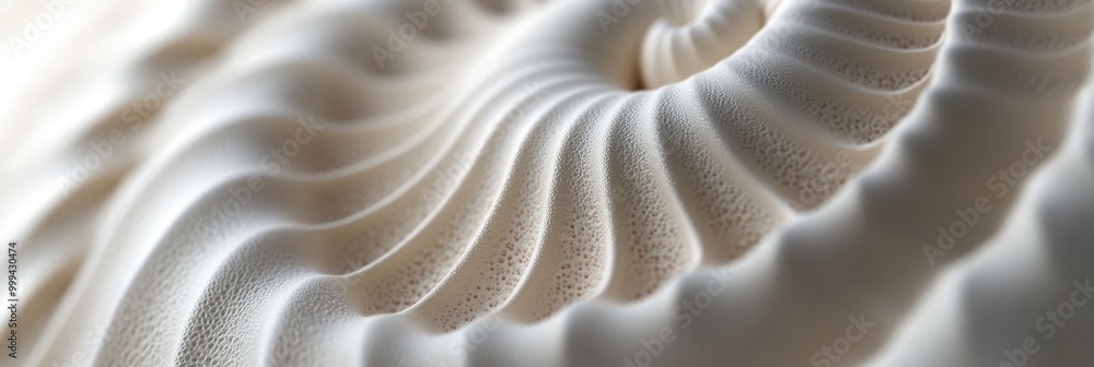 Spiraled seashell texture, focusing on the smooth and ridged surfaces Spiraled seashell texture, focusing on the smooth and ridged surfaces