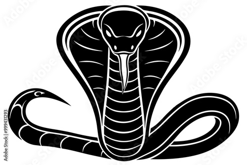 Cobra silhouette, snake silhouette vector
