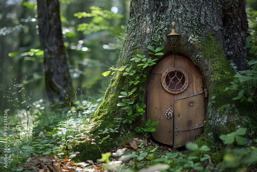 A fantastically beautiful door in forest leading to the unknown A fantastically beautiful door in forest leading to the unknown