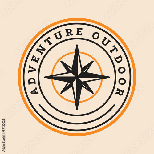 Modern Compass Navigation Adventure Outdoor Logo Design