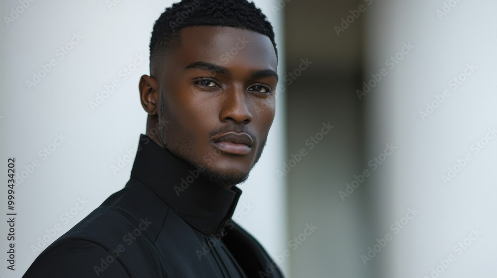 Portrait of a handsome black man with a serious expression Portrait of a handsome black man with a serious expression