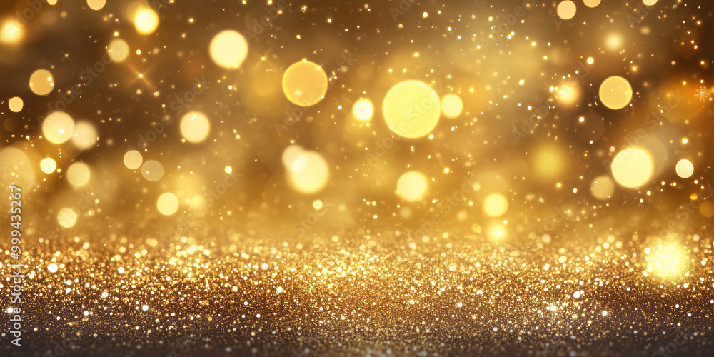 Christmas golden background card with copyspace copy space panorama created with generative ai Christmas golden background card with copyspace copy space panorama created with generative ai
