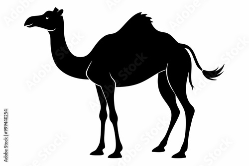 Camel silhouette, Camel icon vector, black camel animal silhouette