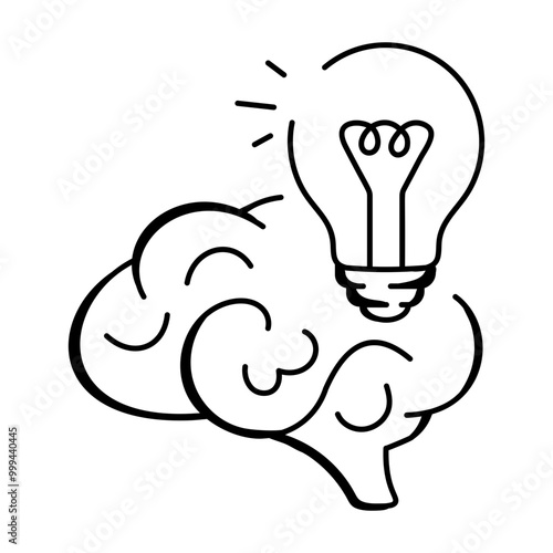 Brainstorming icon in doodle style

