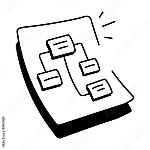 Sitemap icon in doodle style 

