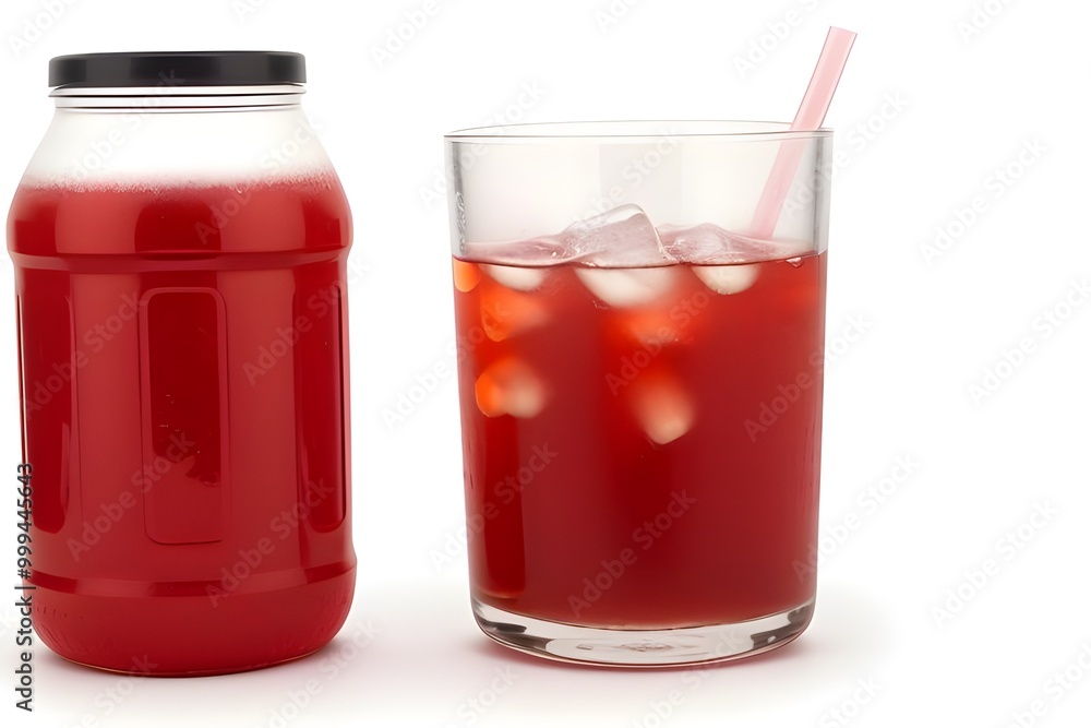 Vibrant Red Soda Bottle Isolated on White Background Vibrant Red Soda Bottle Isolated on White Background