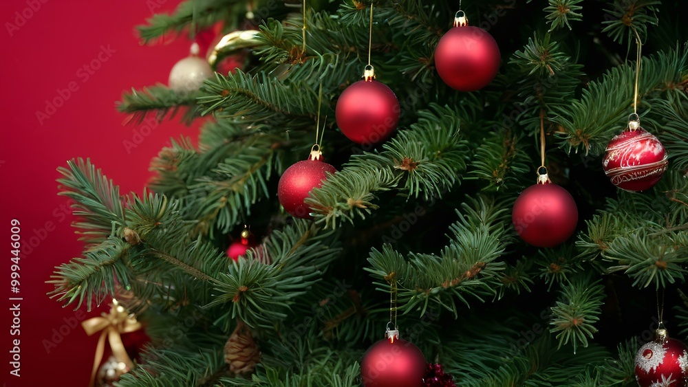 A decorated Christmas tree with sparkling ornaments and twinkling lights A decorated Christmas tree with sparkling ornaments and twinkling lights