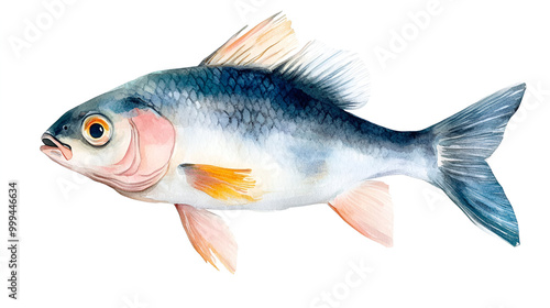 Watercolor Illustration of a Fish