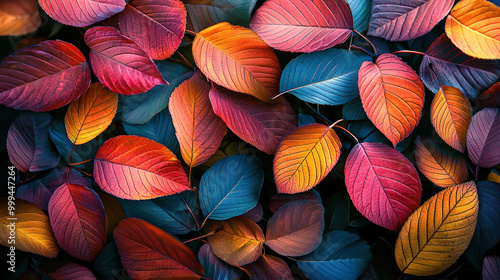 Colorful autumn leaves background. Texture. Fall season. Beautiful foliage pattern. Natural orange forest. Seasonal plant. Textured nature decoration. Abstract leaf colours. October tree maple.