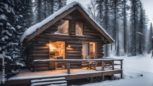 cabin with winter