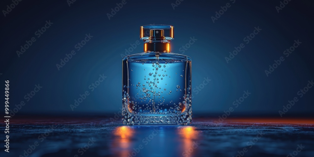 Elegant Perfume Bottle with Bubbles Elegant Perfume Bottle with Bubbles