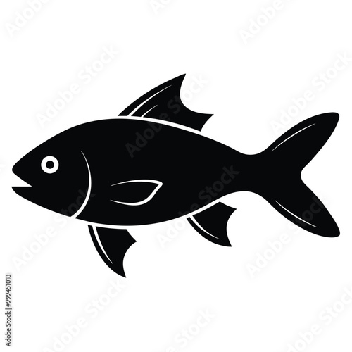 Solid color Mojarra animal vector design