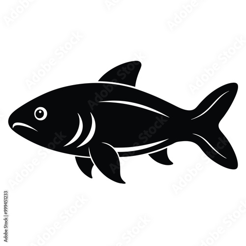 Solid color Mojarra animal vector design