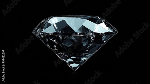 Brilliant Diamond on Black Background