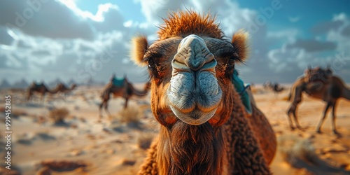 Camel Close Up in the Desert photo