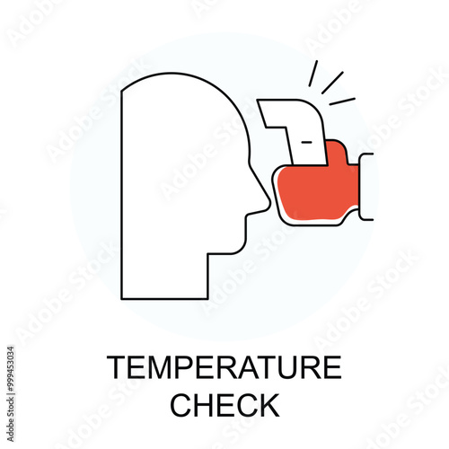 Vector icon for Temperature Check. Person undergoing temperature check representing health screening.