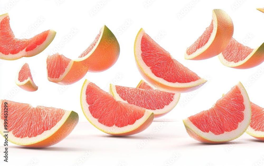 Floating Grapefruit Slices Generative AI Floating Grapefruit Slices Generative AI