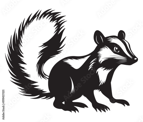 Wallpaper Mural Black and white squirrel, Illustration of squirrel, Skunk vector Torontodigital.ca
