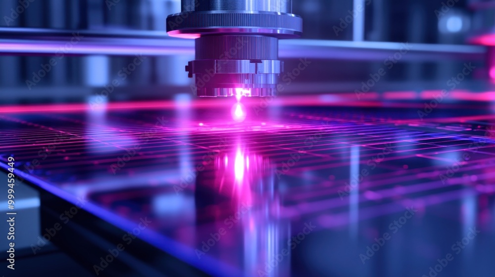 Industrial Laser Cutting Machine in Action Industrial Laser Cutting Machine in Action