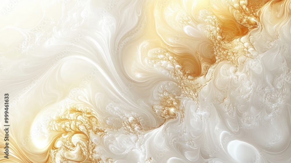Intricate abstract patterns representing growth and thriving energy emerge on a white-golden backdrop, forming a captivating artistic design Intricate abstract patterns representing growth and thriving energy emerge on a white-golden backdrop, forming a captivating artistic design