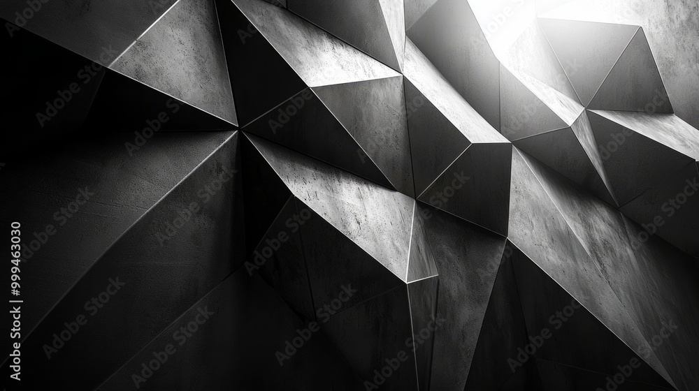 Abstract Geometric Wall with Dramatic Lighting Abstract Geometric Wall with Dramatic Lighting