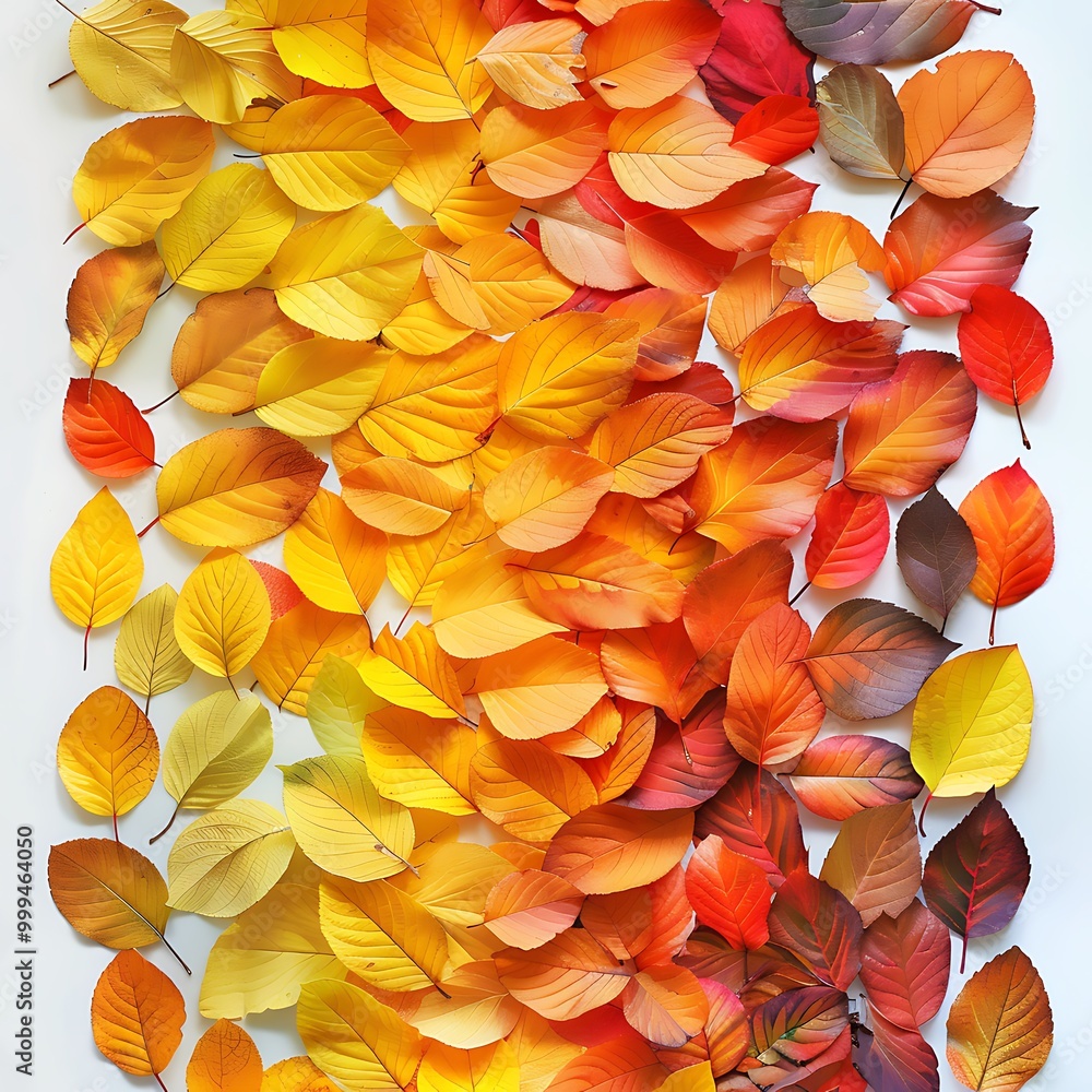 An abstract composition of fallen autumn leaves arranged in a gradient of colors, symbolizing the beauty of seasonal change. An abstract composition of fallen autumn leaves arranged in a gradient of colors, symbolizing the beauty of seasonal change.