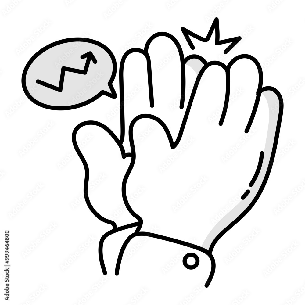 Obraz premium Praise icon in doodle style