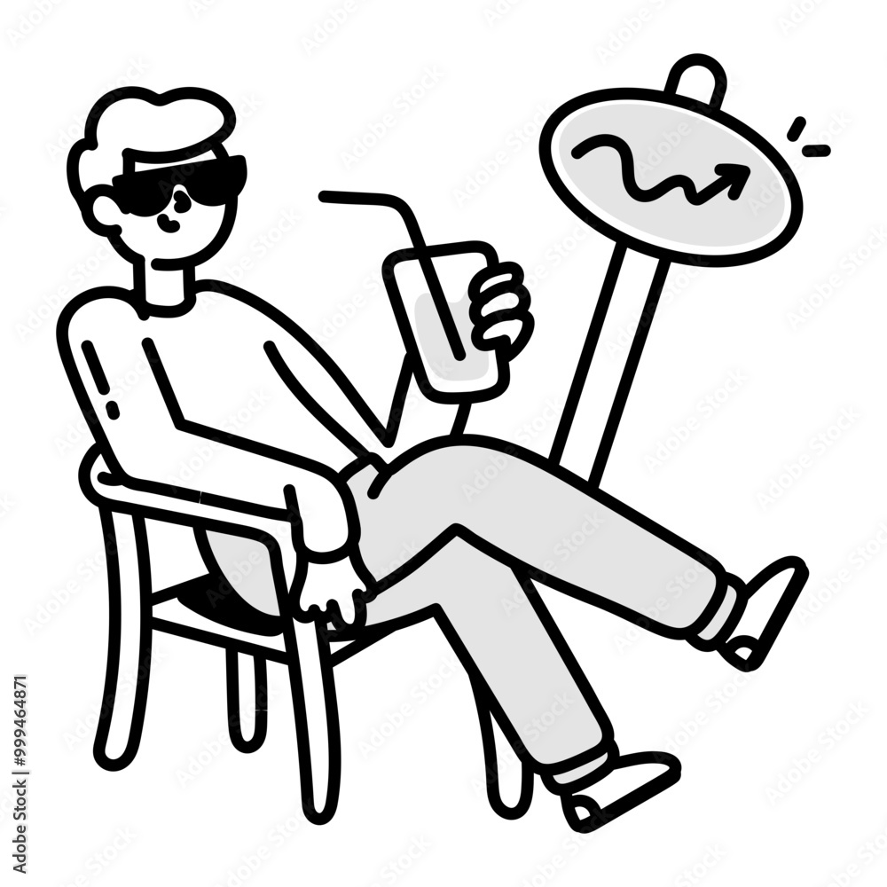Businessman chilling icon in drawing style
Businessman chilling icon in drawing style