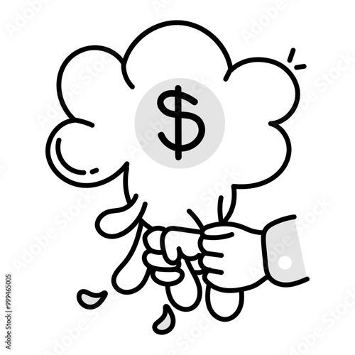 Making money icon in a sketchy style 

