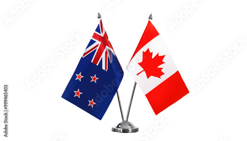 Canada and Australia: Miniature Flags Representing National Pride and Heritage